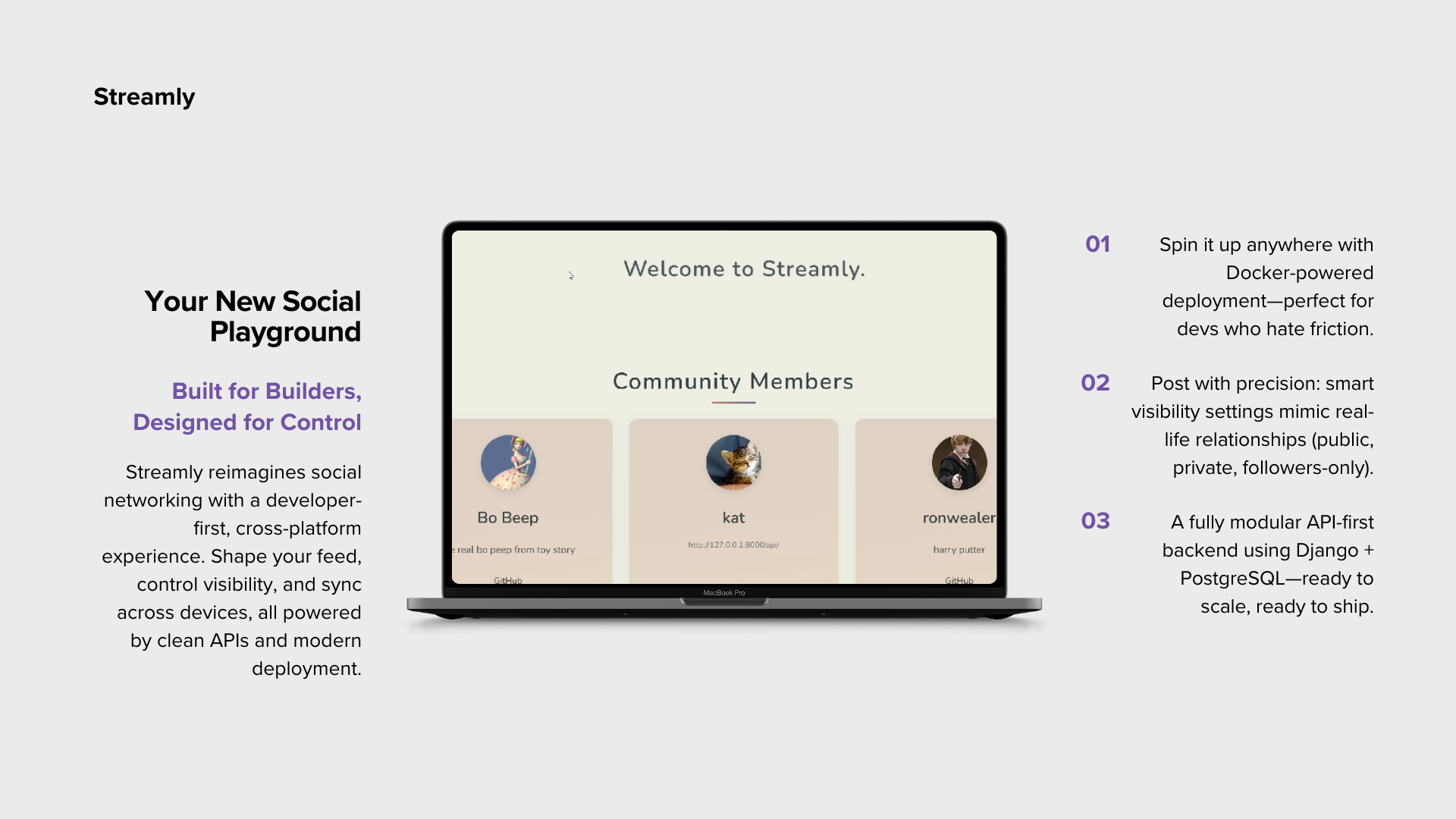 Streamly - Decentralized Social Platform
